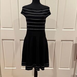 Ted Baker Black Dress with White Stripes